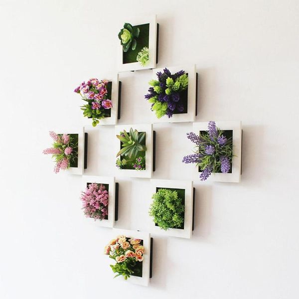 

frames 15*15*3 removable artificial flower plant frame diy wall decor 3d sticker for room decoration home