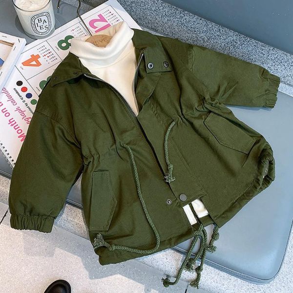 

coat children's windbreaker baby jacket girls fall medium and small solid color for, Blue;gray