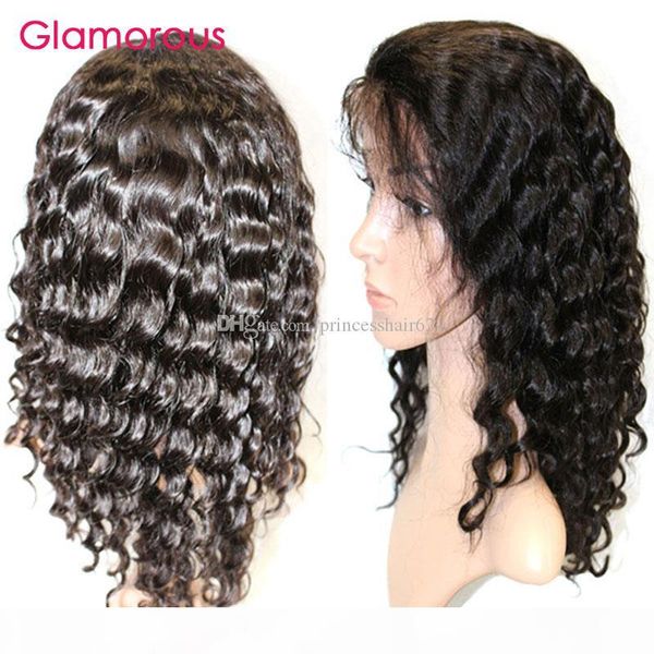 

glamorous human hair wig unit 12-24inch peruvian hair wig pre-plucked 150% density human hair lace front wigs, Black