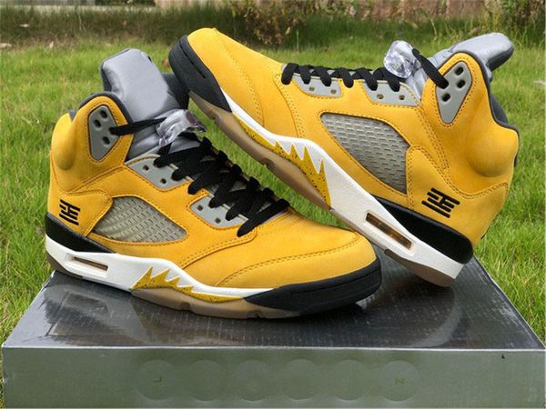 

2020 new authentic 5 tokyo t23 varsity maize anthracite wolf grey black 5s men sports shoes outdoor sneakers with original box