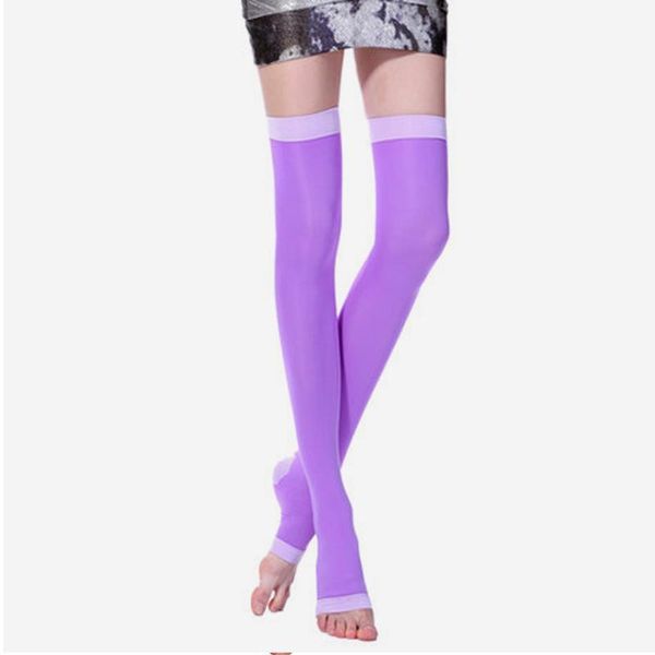 

cute varicose compression stockings toe elastic stovepipe legs sleep legs pressure burn fat stockings1, Black;white