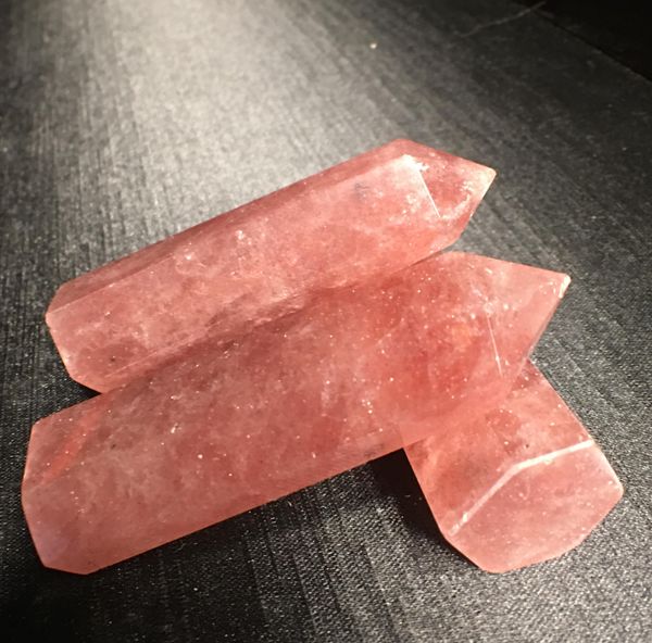 

natural strawberry stone wand red quartz crystal stone point crystal wand rock healing crystal gift polishe wmtwww comb2010