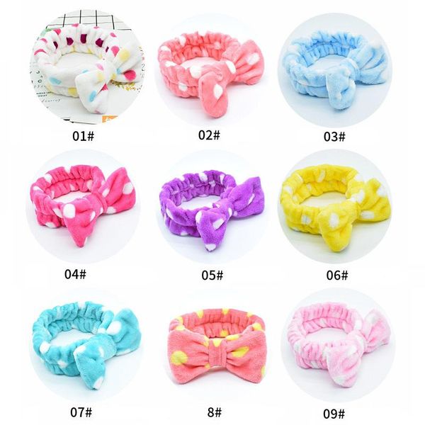 

coral fleece bow headbands for women girls washing face makeup hair holder hairbands head bands headwear hair accessories 1pc q sqcmmn