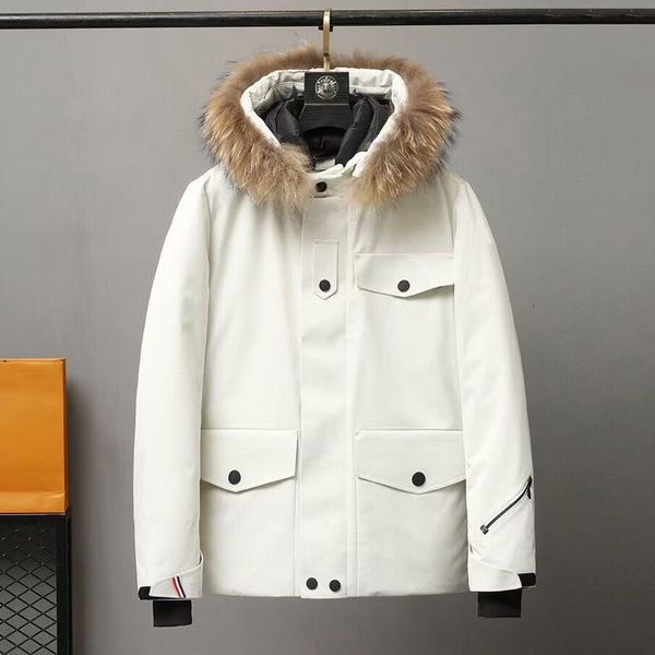 

20fw waterproof windproof hooded down jackets winter warm simple coats high end down jacket street fashion outdoor outwear hfymyrf094, Black