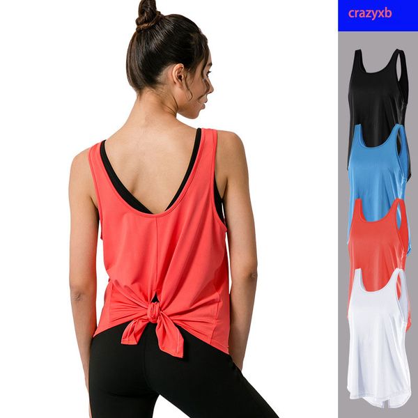 

new women quick dry cross back yoga shirts sleeveless fitness sport t-shirt workout running tank yoga vest blouse, White