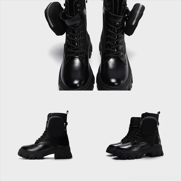 

7nzxp pu woman shoes heels high ankle boots high boot walletfor motorcycle woman autumn winter new leather pleated square toe punk, Black