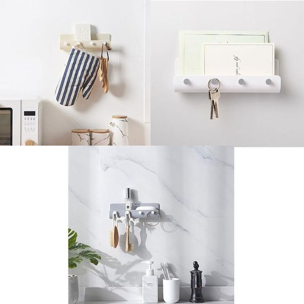 

hooks & rails self adhesive wall key holder stick on door letter mail box hanger1