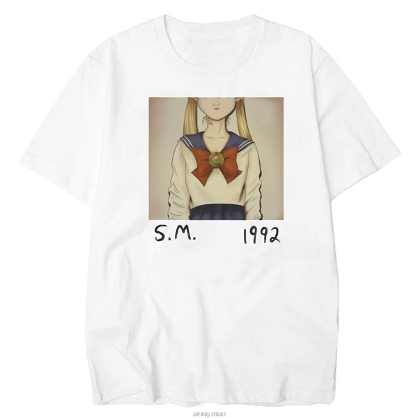 

sport sailor moon t-shirt women cartoon funny print funny t shirts anime o-neck basic harajuku shirt white tshirt kawaii
