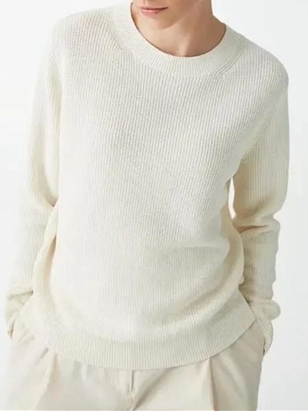 

white sweater women simple knitwear long sleeve early autumn o-neck female pull1, White;black