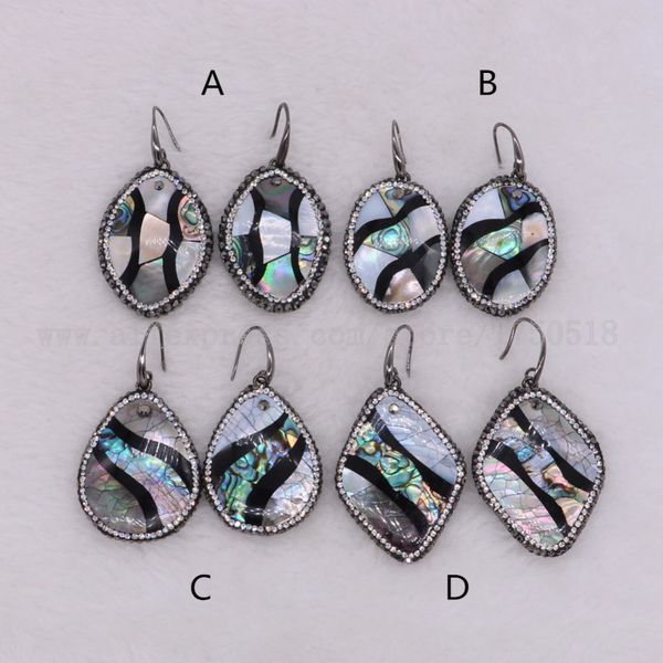 

5 pairs abalone earrings drop earring natural shell earrings dangle gems stone jewelry custome jewelry 2232, Silver