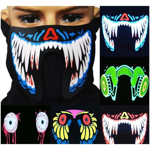 

1pcs fashion cool led luminous flashing half face mask party event masks light up dance jlltek lucky2005