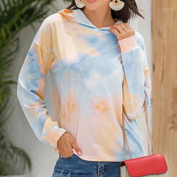 

women's hoodies & sweatshirts women's print pullover tie dye female long sleeve hoodie sweatshirt tie-dye 1, Black
