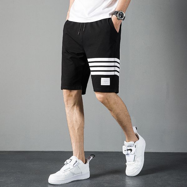 

sports shorts and capris summer loose trend korean fast dry men's beach pure cotton casual pants, White;black