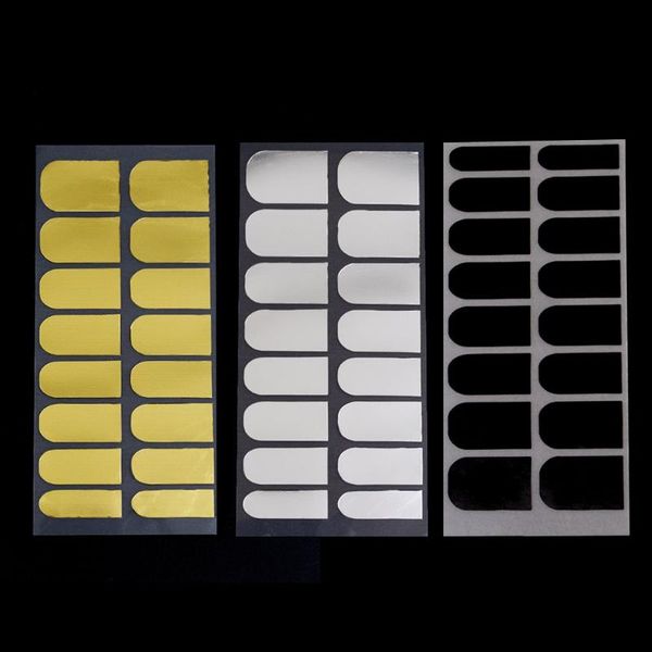 

stickers & decals 3sheet nail salon makeup studio or home foil decor 3 colors metal manicure black gold silver