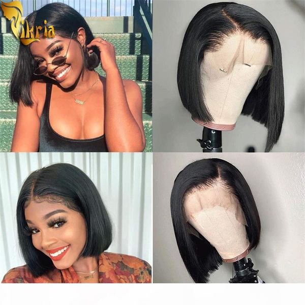 

short bob straight lace front wig full lace human hair wig pre plucked natural hairline with baby hair for black women brazilian remyhair, Black;brown