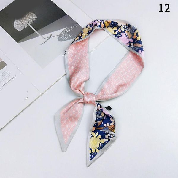 

summer thin scarf spring cute candy color neckerchief girls narrow long scarves floral print handkerchief headband shawl scarves q bbyayg