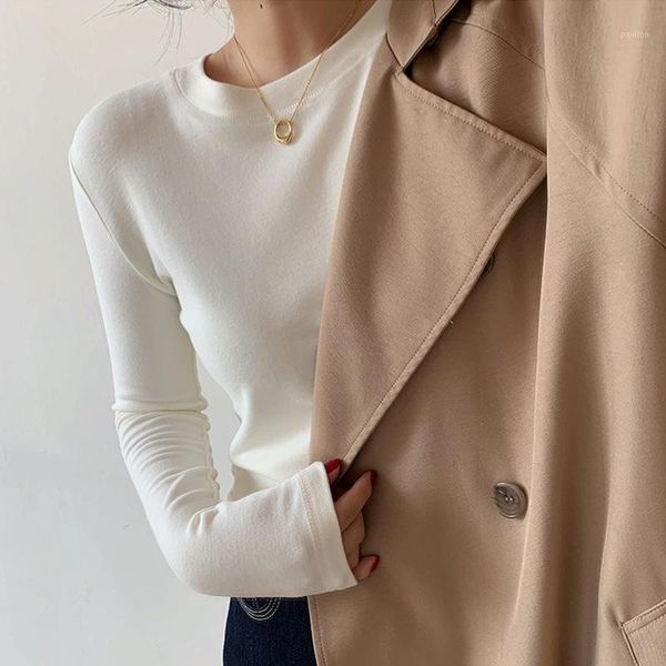 

autumn winter woman tshirts white black slim long sleeve t shirt women kpop korean style clothes ropa de mujer camisetas1