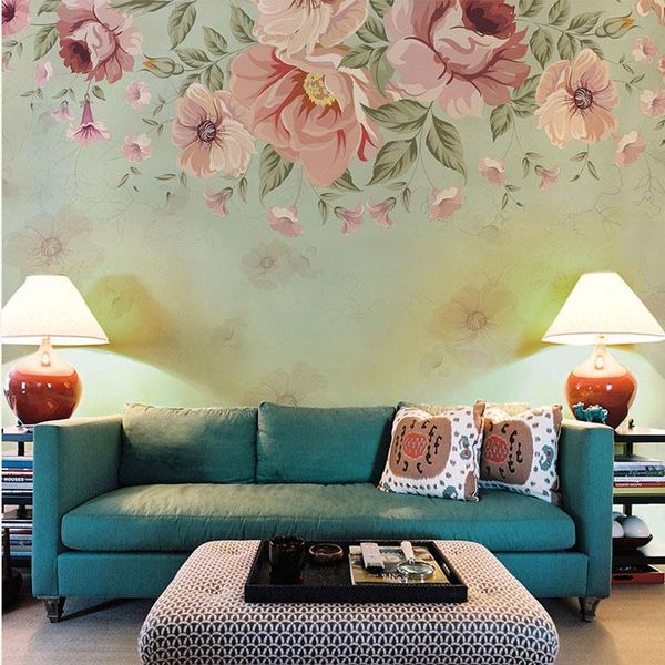 

wallpapers hand-painted 3d wall murals wallpaper for walls flower background po mural paper living room