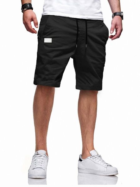 

men slant pocket shorts k00g#, Black