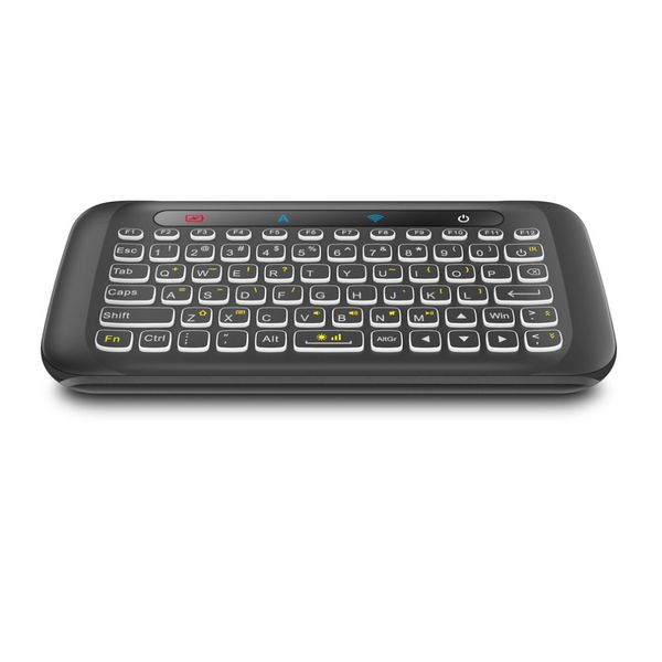 

h20 2.4ghz wireless mini keyboard with backlight touchpad air mouse ir leaning remote control for andorid pc