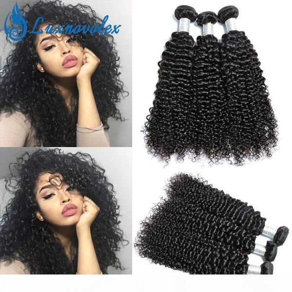 

brazilian virgin hair curly weave 3 or 4 bundles 100% remy human hair weave jerry curly wave peruvian malaysian indian hair extensions, Black