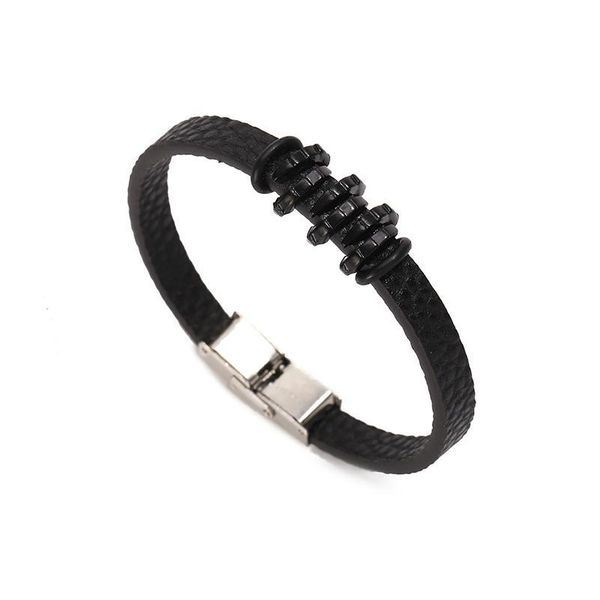 

junwei bracelet pu leather fashion cool simple hand line adjustable hip hop fashion hand qylikq