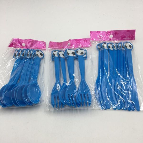 

forks 10pcs/lot football plastic kids birthday party supplies decoration1