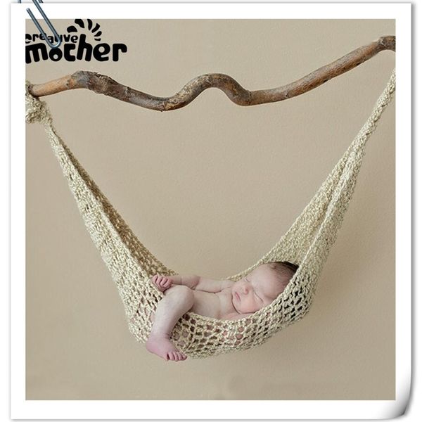 

creative newborn p props hammock wool handmade knit hook string bag baby pgraphy props studio fotografia accessories y201009
