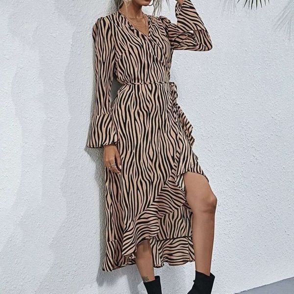 

dress 6875# new women's v-face zebra, Black;gray