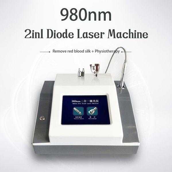 2 em 1 Vascular remoção 980nm Diode Laser Terapia Máquina remoção da veia Nails fungo tratamento Fisioterapia vasos sanguíneos Remoção CE