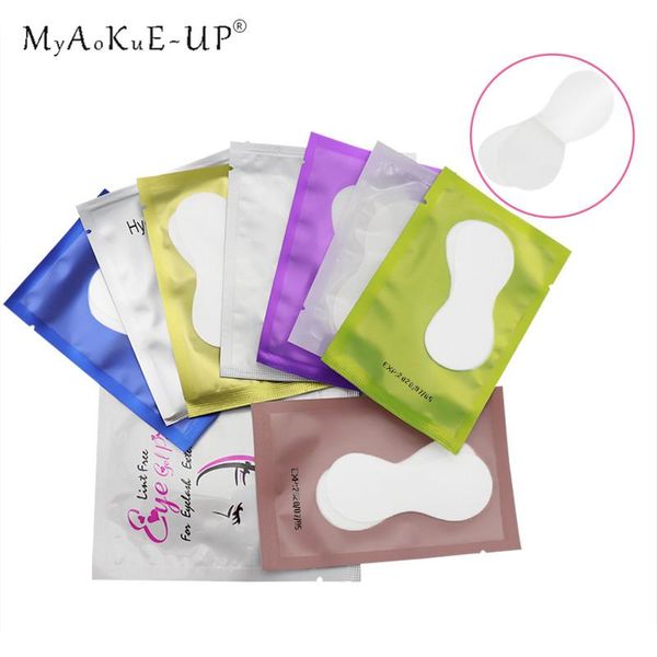 

false eyelashes gourd shape paper patches tips sticker for eyelash extension under eye pads 50 pairs 9 colors lashes makeup tools