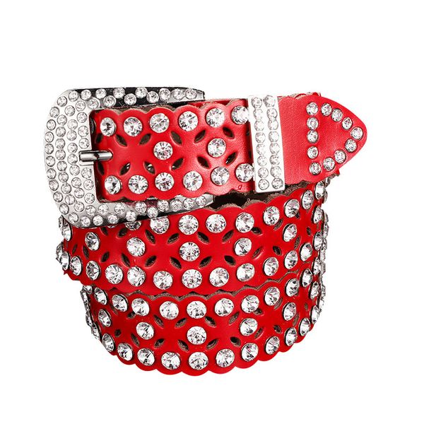 

2022 belt rhinestines belts for women designer diamond belt width 3.3cm cowskin shine classic female waist belts, Black;brown