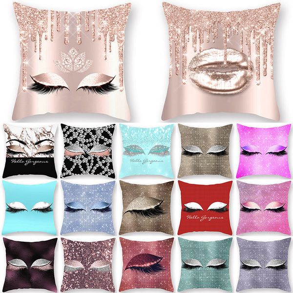 

1pcs eyelash out decorative throw pillow cover home decor geometric pink car cushion cojines decorativos sofa 40594