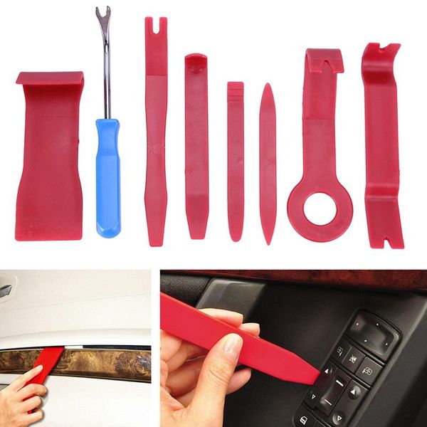 

8pcs diy car repair tool kit hard plastic auto car radio panel interior door clip panel trim dashboard removal repair tools set