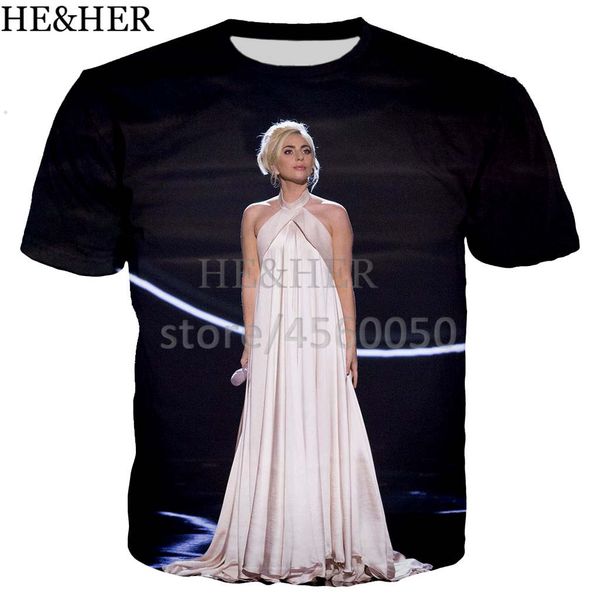 

new popular star lady gaga 3d print shirts anime funny humor men clothing