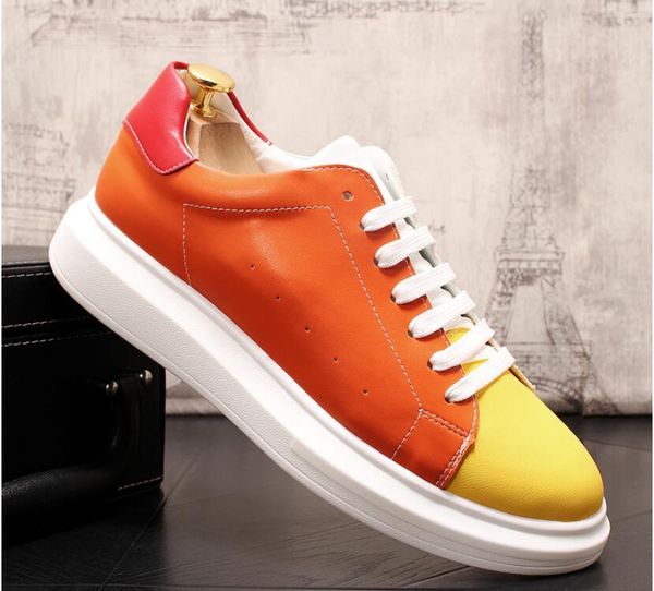 

новые популярные мужские мокасины мода повседневная обувь весна осень толстым дном обувь дышащая совета молодых мужчин trending разноцветный, Black