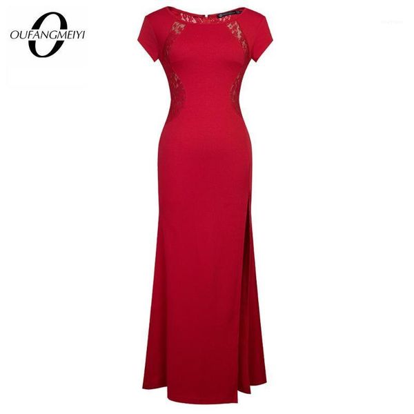 

summer women split visible lace patchwork maxi dress vintage charming party slim dress e7311, Black;gray