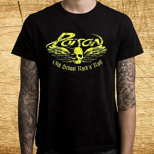 

poison old school rock n roll logo men black t-shirt size s m l xl 2xl 3xl sport hooded sweatshirt hoodie