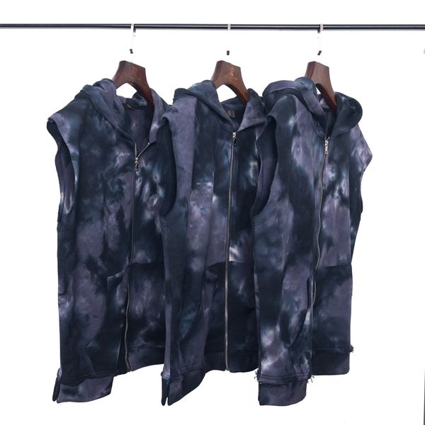 

custom streetwear men stock dropshipping tie dye zip hoodie