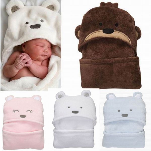 

оптовые коралловый флис новорожденных малышей детское одеяло продукты boygirl детский мультфильм медведь спальный мешок осень и зиму