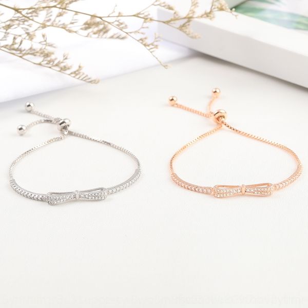 

wnpfr korean silver silver bracelet beads butterfly beads sterling s925 adjustable student style bow with zircon fashion bead bracelet 0ybog, Golden;silver