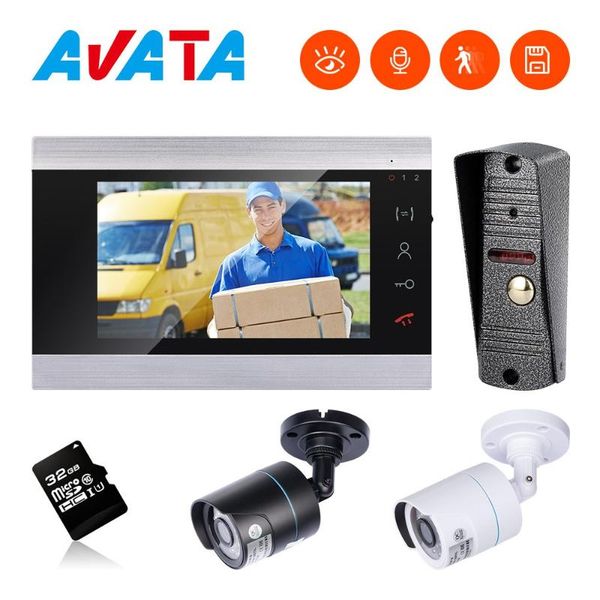 

video door phones intercom doorbell with camera set ir led night vision and motion detector 32gb memory card