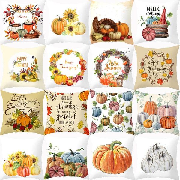 

cushion cover thanks giving day decorative cushions for sofa pumpkin autumn harvest home decor polyester single side pillowcover
