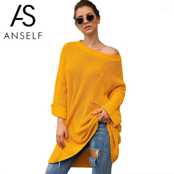 

women plus size knitted sweater o-neck long sleeve pocket loose jumper pullover women casual long sweater woman winter 20191, White;black