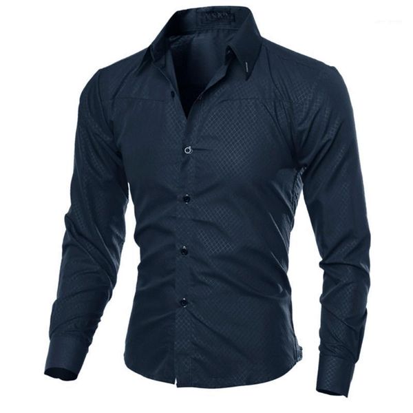 

2020 spring long sleeve formal shirts for men solid slim basic turn-down collar business dress shirts camisas masculina 2#1, White;black