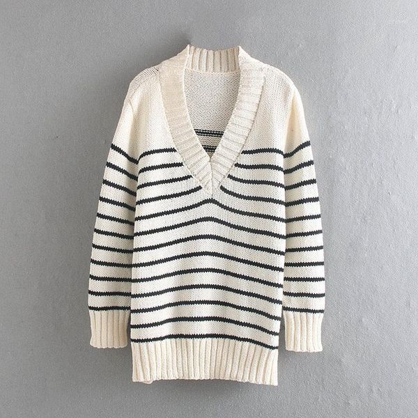 

popular new spicy stripes 65-9158 european and american fashion striped knitted sweaters1, White;black