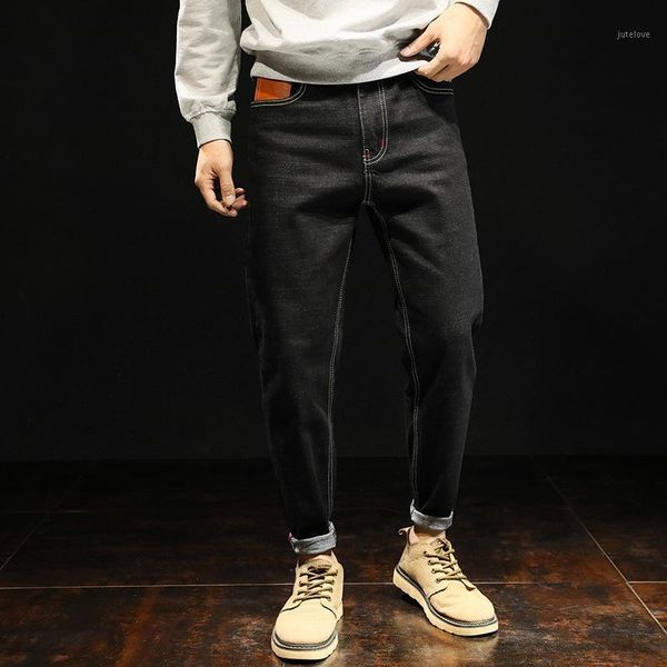 

high street fashion men jogger jeans black color size 28-42 loose fit cargo pants harem trousers hip hop jeans men1, Blue