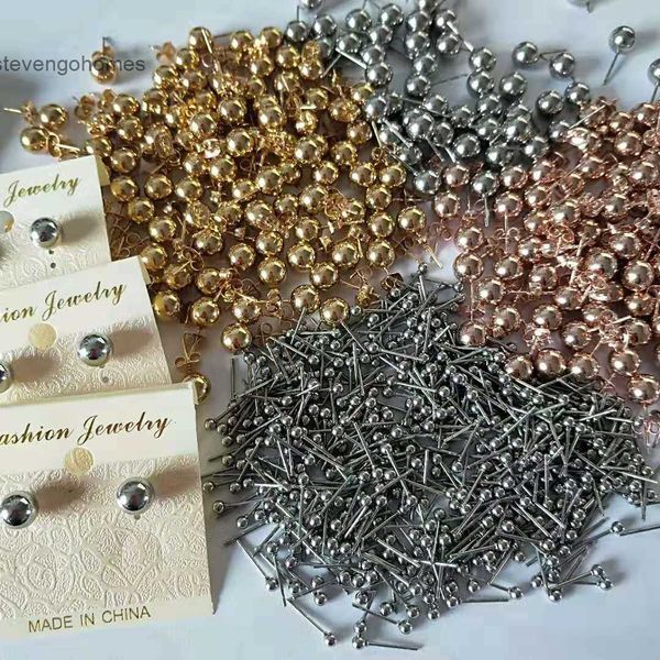 

japanese round titanium and korean beads, stainless steel anti allergy earrings, golden bean schoolgirl accessories
