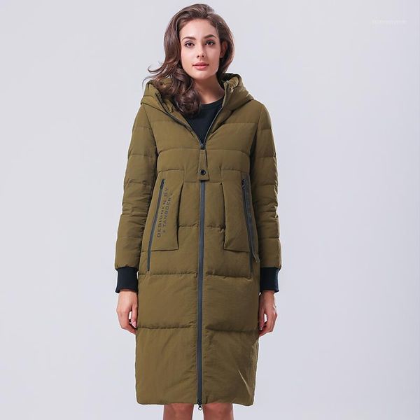 

women's down & parkas factroy gray duck jacket female winter hooded longer slim personality thick warm coat wq25561, Black