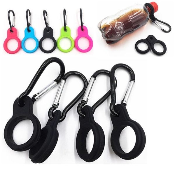 

1pc 2020 sports kettle buckle outdoor carabiner water bottle holder camping hiking tool aluminum rubber buckle qylyor